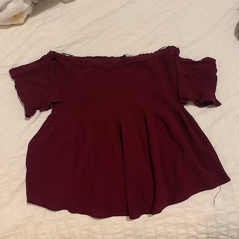 off the sholder cropped top